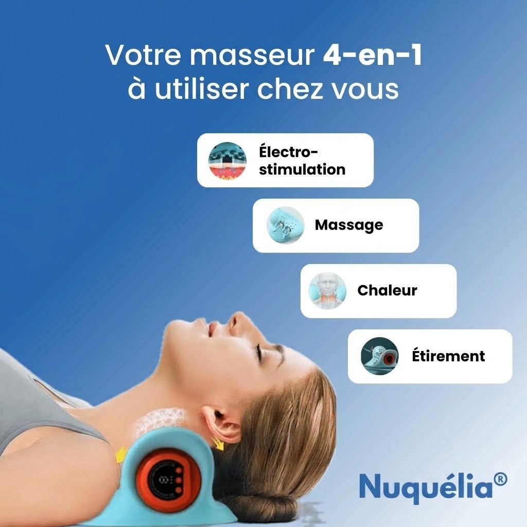 Masseur cervical 4-en-1 Nuquélia à utiliser chez vous